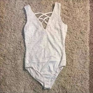 NWOT white lace bodysuit